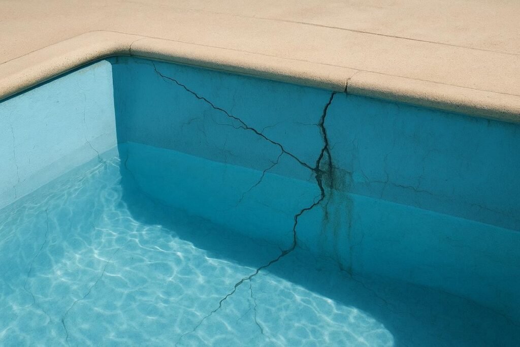 Pérdida de agua en piscina por grietas en vaso o estructura de hormigón
